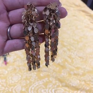 Gold Long Sparkly Earrings